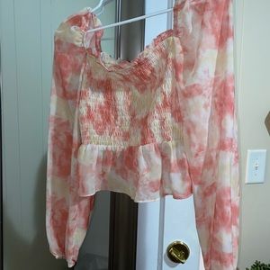 Smocked Long-Sleeve Top